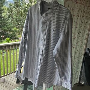 Brooks Brothers Gray and White Striped Shirt